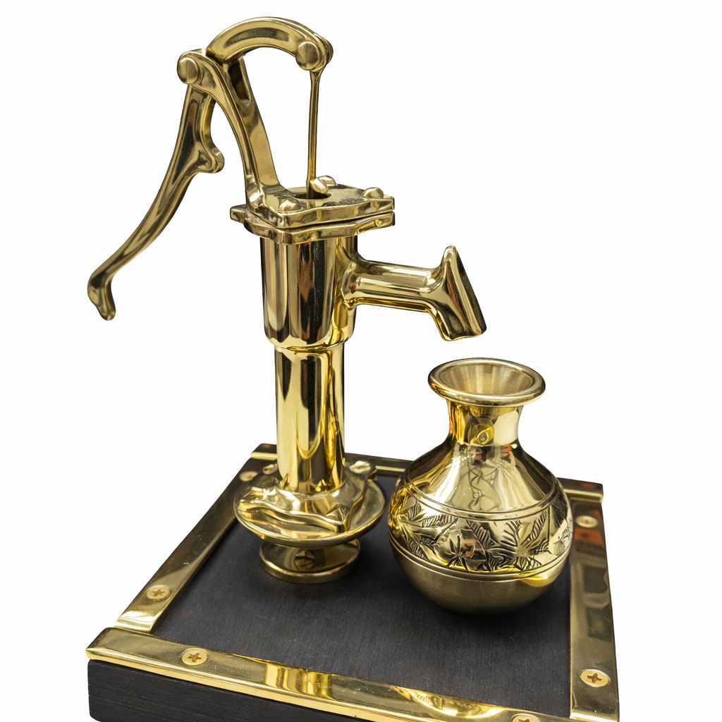 Brass Hand Pump (টিউবওয়েল) with Decorative Pot