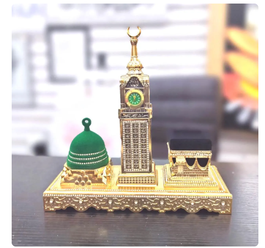 Islamic Table Decor 3 Piece Kaba, Masjeed e Nababi & Clock Tower