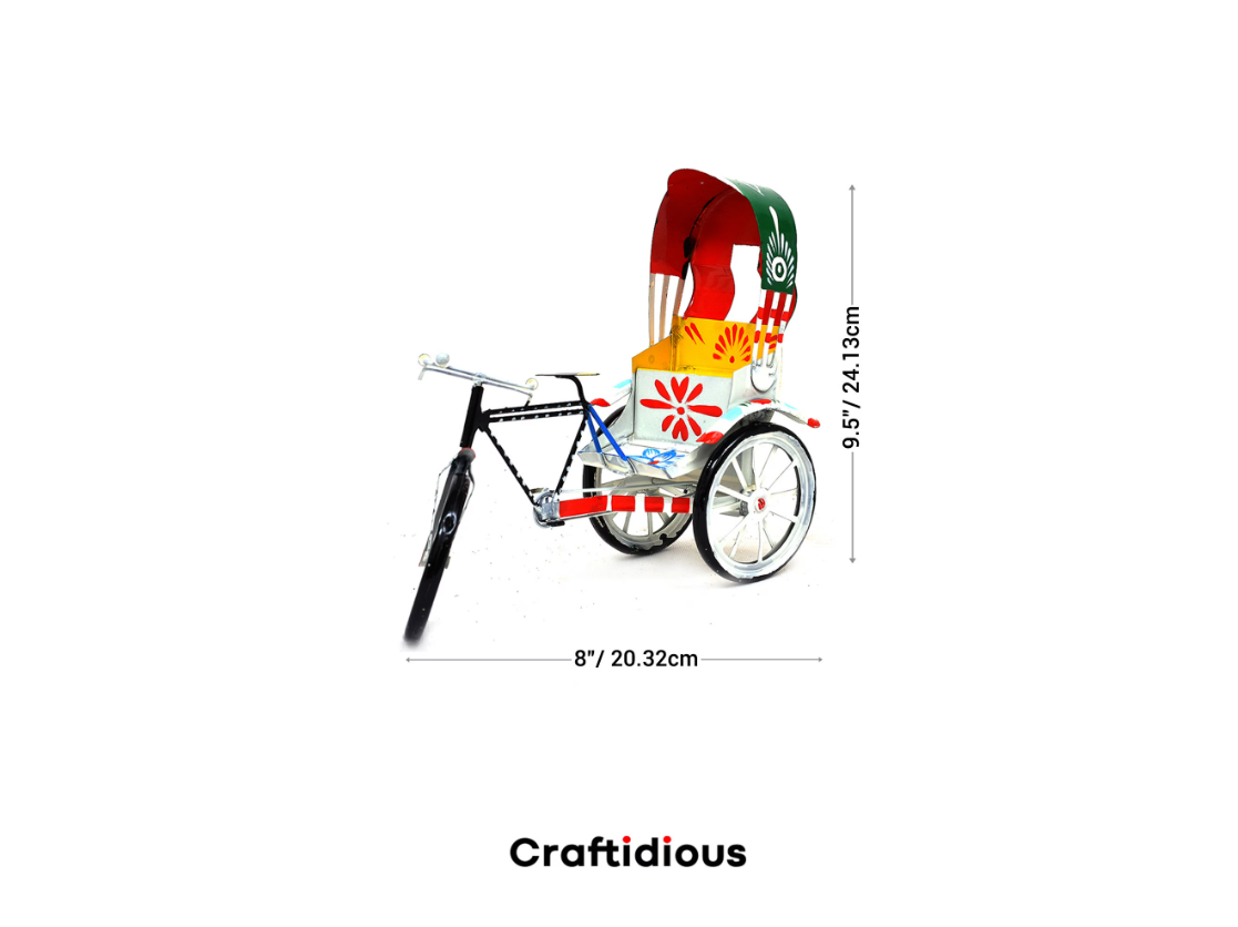Home Decor Hand Painted Metal Handmade Rickshaw Showpiece/Model.| Souvenir
