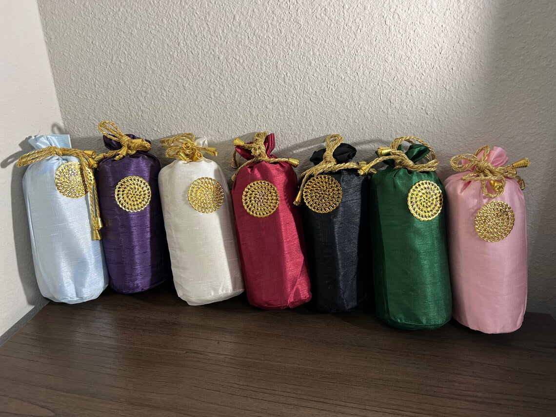 Prayer Mat with prayer beads in pouch