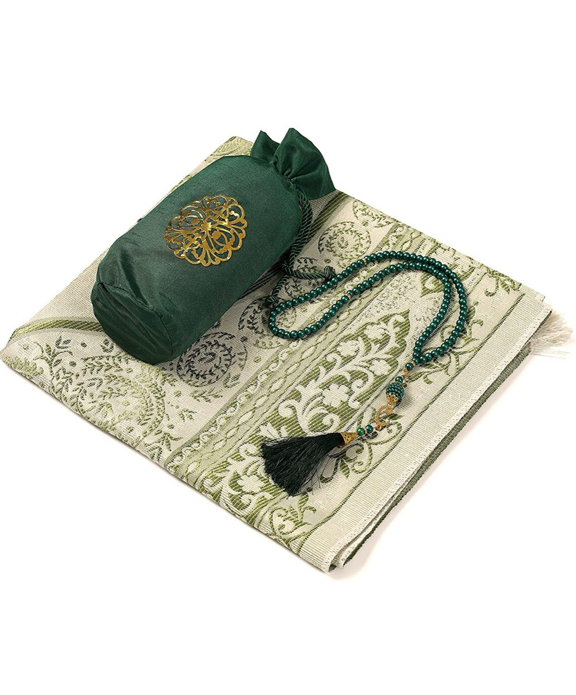 Prayer Mat with prayer beads in pouch