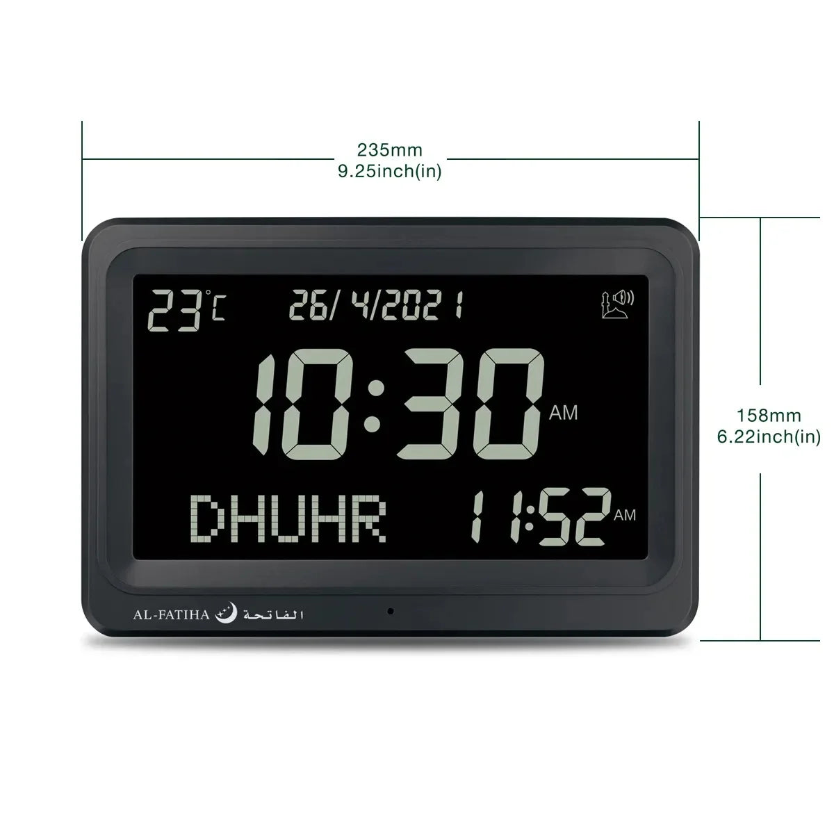 Azan Clock, Desktop Clock, Automatic Worldwide Digital Prayer Clock with 8 Azan Sounds