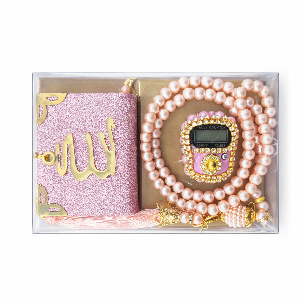 Luxury Islamic Gift Set – Mini Quran, Tasbeeh & Digital Counter