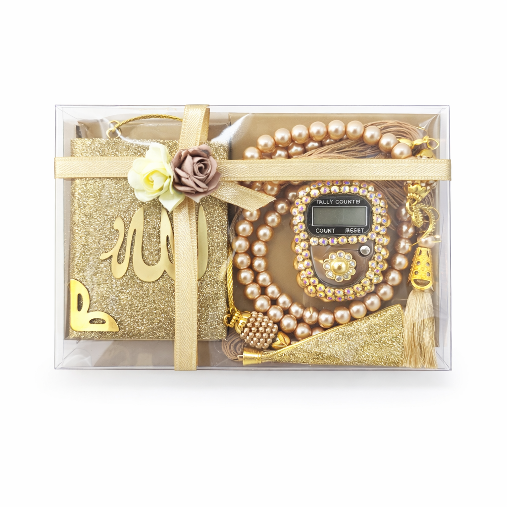 Luxury Islamic Gift Set – Mini Quran, Tasbeeh & Digital Counter