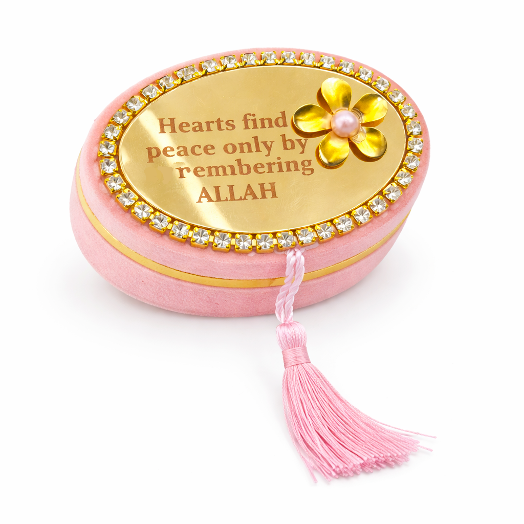 Velvet Tasbih Gift Set with Digital Counter Ring