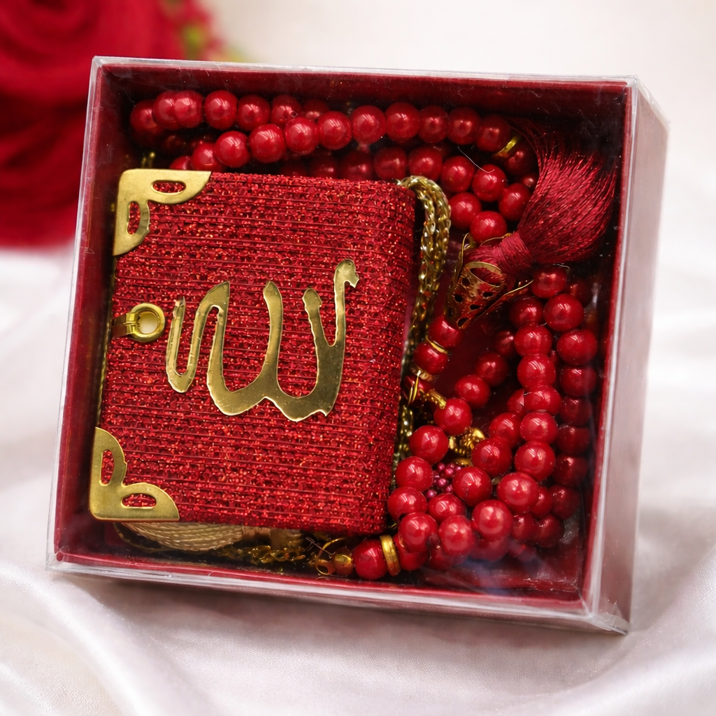 Mini Quran with Beads set, Muslim Friend Gift, Tasbih, Islamic Favors, Muslim Gift