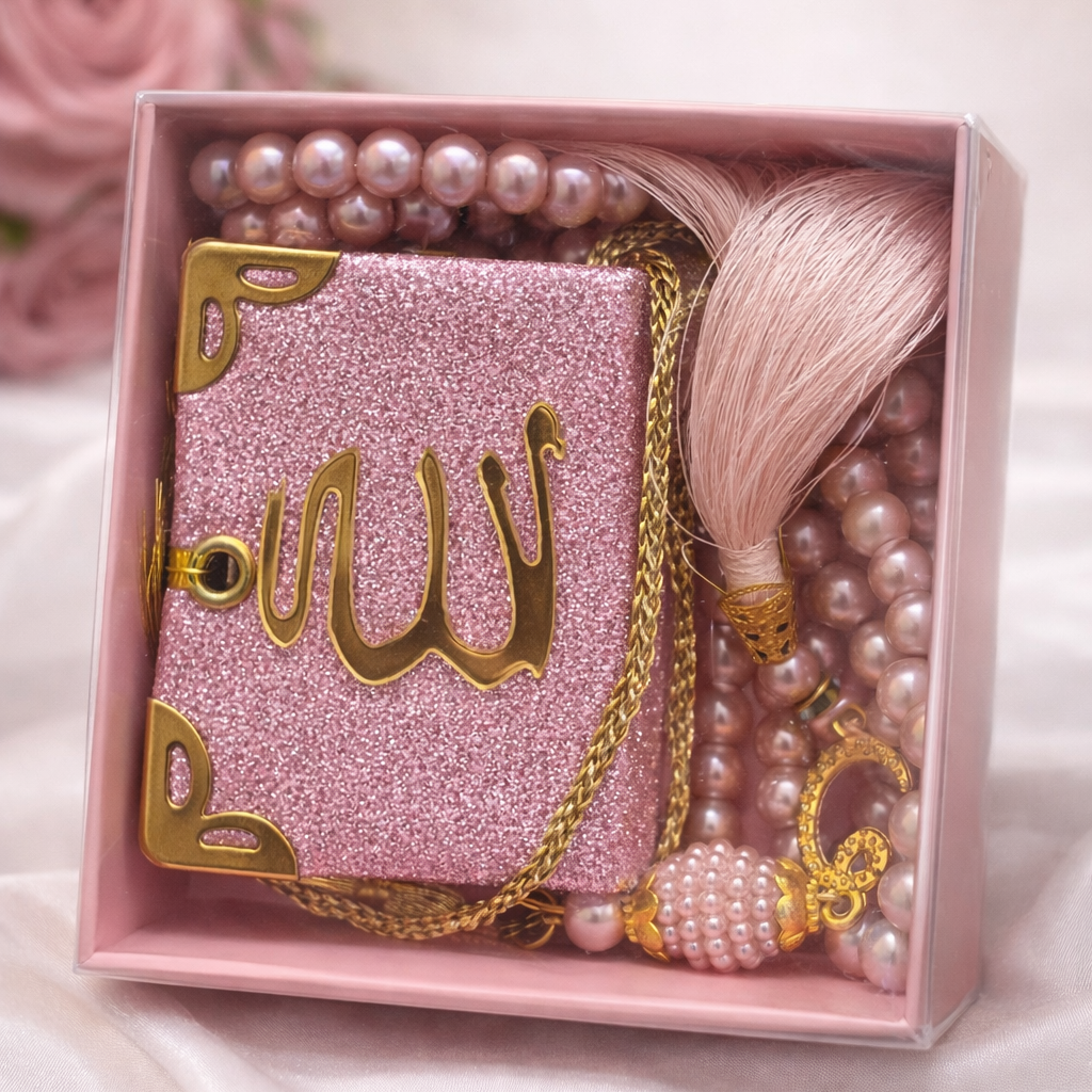 Mini Quran with Beads set, Muslim Friend Gift, Tasbih, Islamic Favors, Muslim Gift