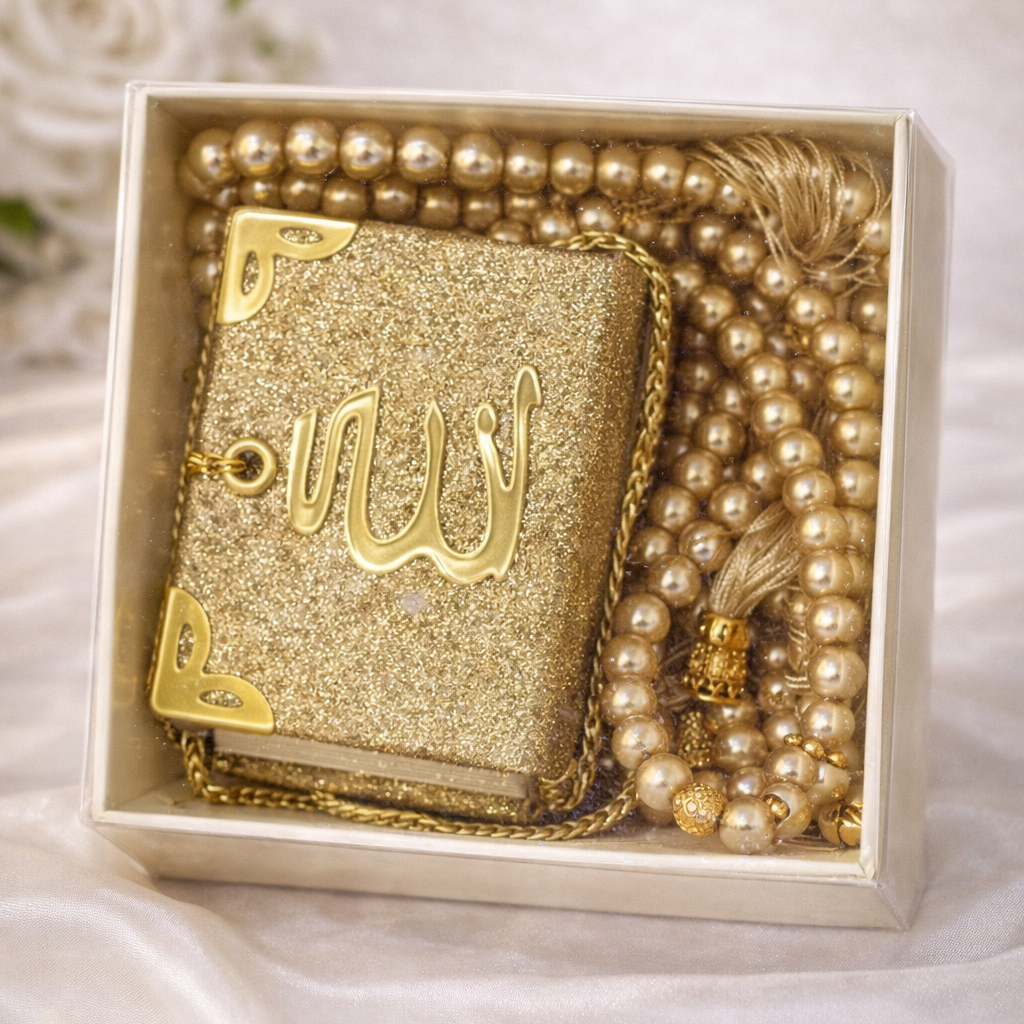 Mini Quran with Beads set, Muslim Friend Gift, Tasbih, Islamic Favors, Muslim Gift