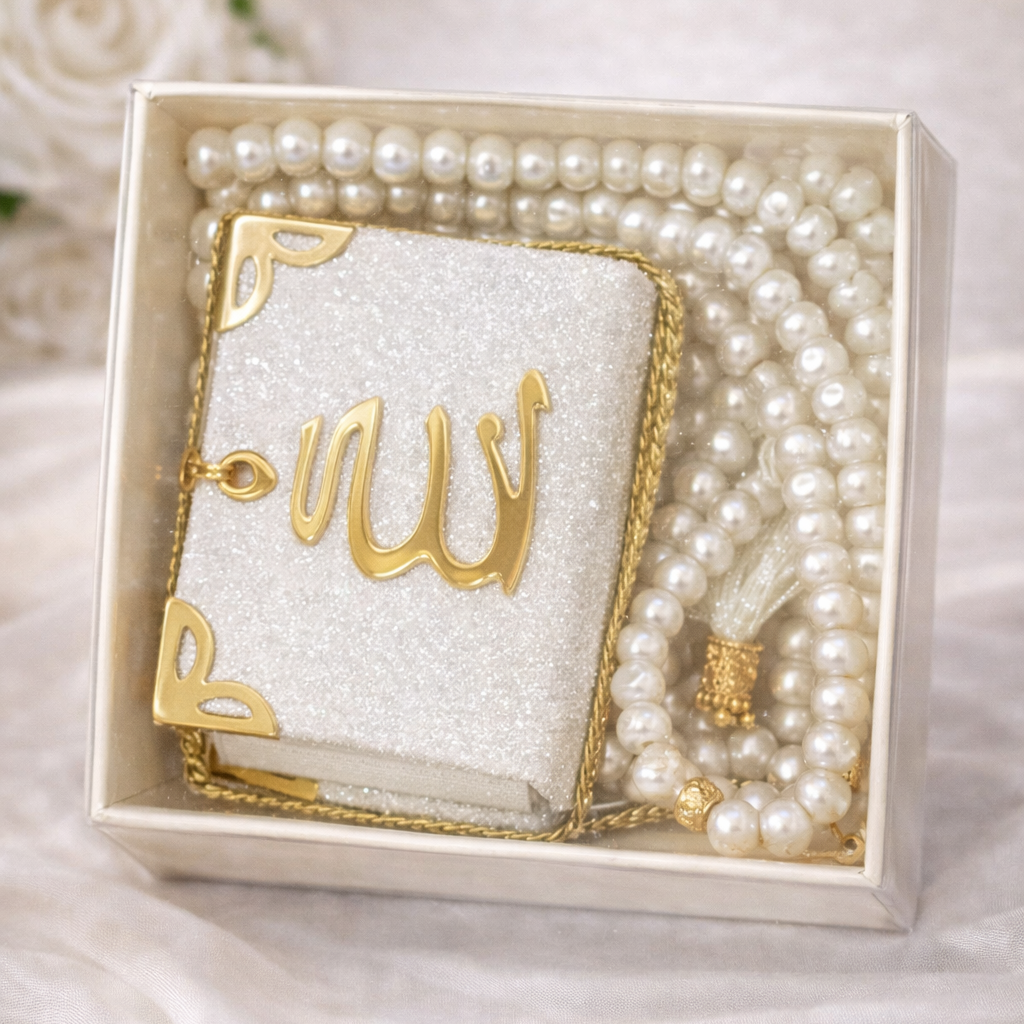 Mini Quran with Beads set, Muslim Friend Gift, Tasbih, Islamic Favors, Muslim Gift