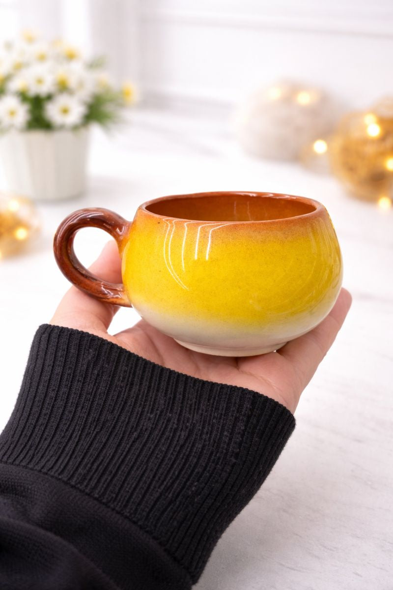 Autumn Leaf Ceramic Teacup and Saucer Set