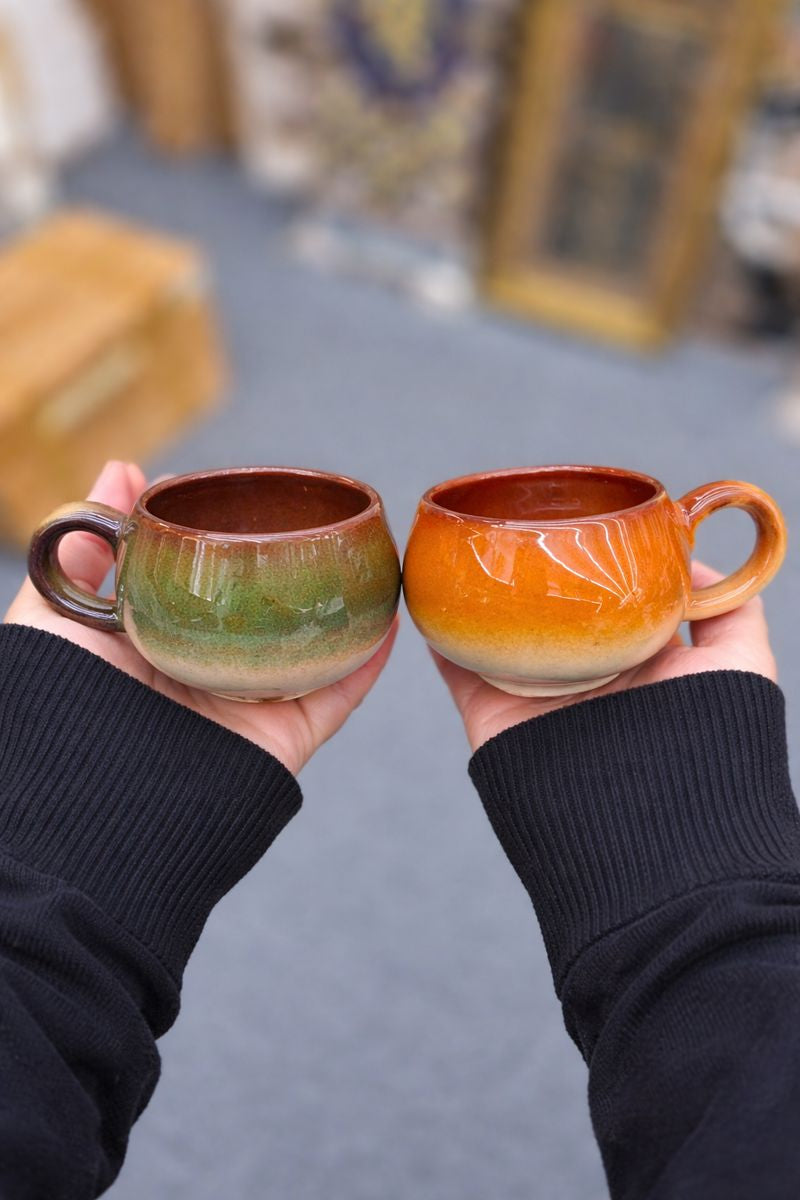 Autumn Leaf Ceramic Teacup and Saucer Set