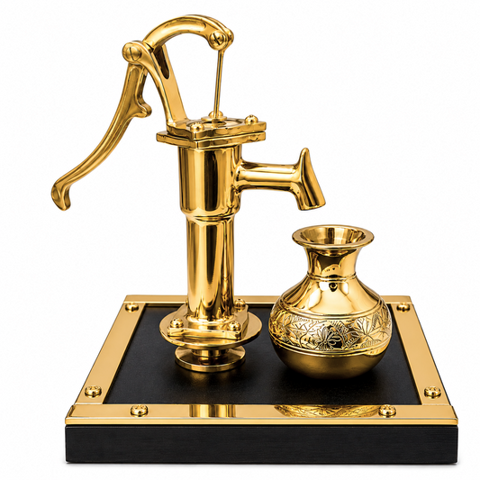 Brass Hand Pump (টিউবওয়েল) with Decorative Pot
