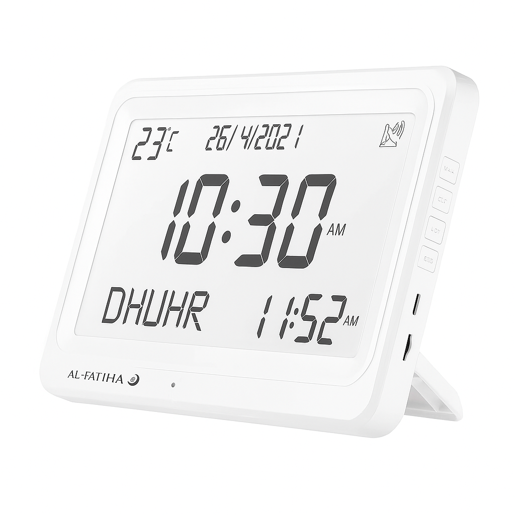 Azan Clock, Desktop Clock, Automatic Worldwide Digital Prayer Clock with 8 Azan Sounds