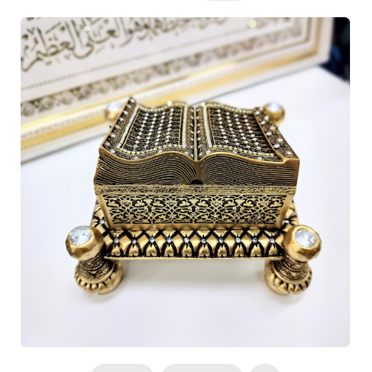 Islamic Table Decor Quran Open Book Esmaul Husna