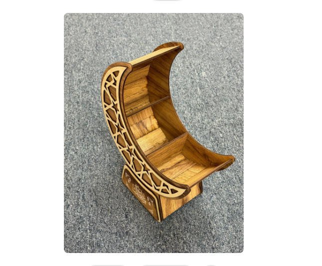 Moon Shaped Trays - Ramadan Metal Serving Dishes for Eid Mubarak, Islam Muslim Eid Al-Fitr Iftar Party Table Decoration Ornament