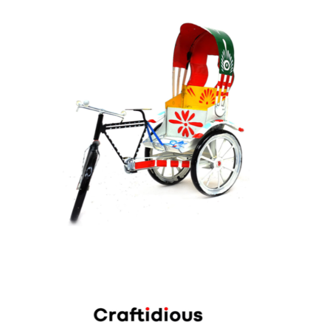Home Decor Hand Painted Metal Handmade Rickshaw Showpiece/Model.| Souvenir