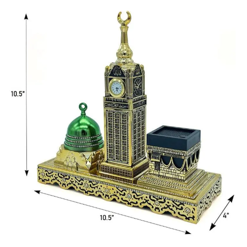 Islamic Table Decor 3 Piece Kaba, Masjeed e Nababi & Clock Tower