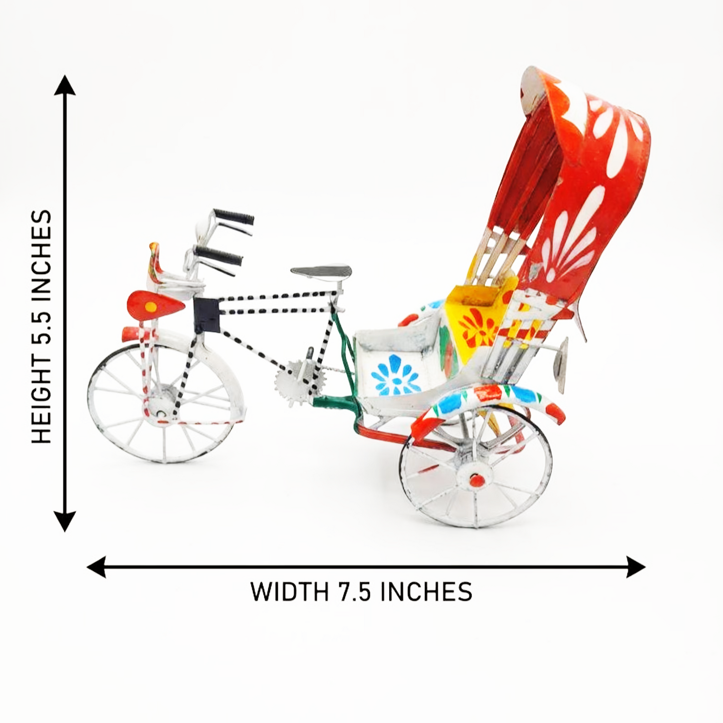 Home Decor Hand Painted Metal Handmade Rickshaw Showpiece/Model.| Souvenir